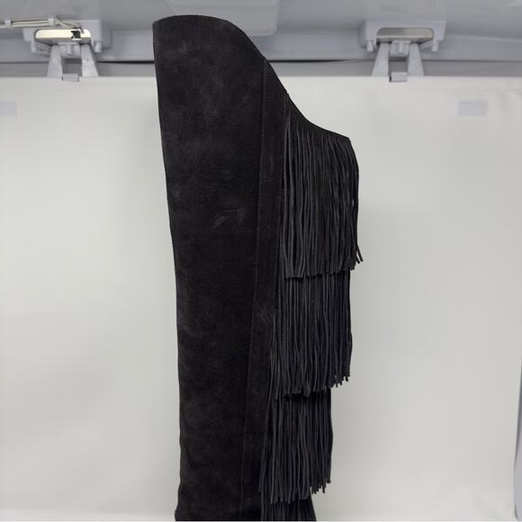 Christian Louboutin Boot Lionne Knee High Suede Fringe Boots EU 37 - Picture 9 of 13